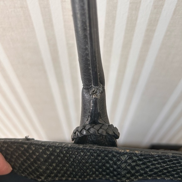 Cole Haan Mila Leather Black with Pewter Tote Bag. Work Office Laptop Bag - Picture 10 of 10